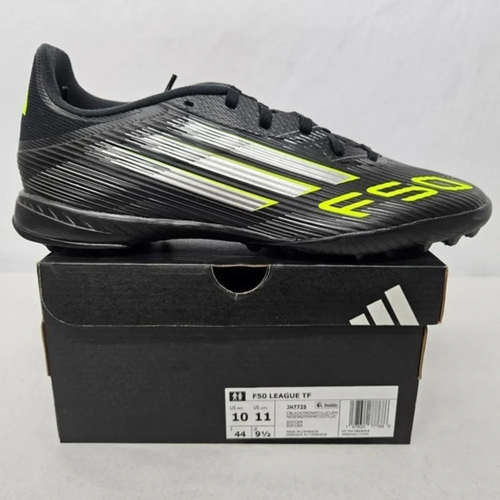 Adidas F50 League‎ TF Soccer Cleats JH7725 Black Lucid Lemon Mens Size 10